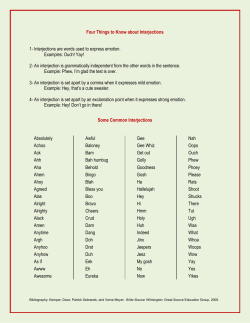 Four Things to Know about Interjections