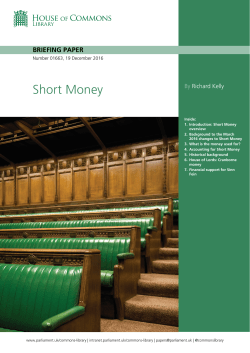 Short Money - Parliament UK