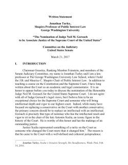 Testimony - United States Senate Committee on the