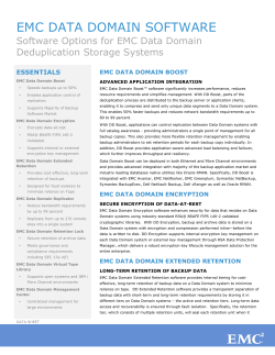 EMC Data Domain Software - Avnet Technology Solutions