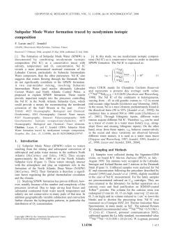 Subpolar Mode Water formation traced by neodymium