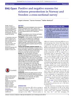 Positive and negative reasons for sickness