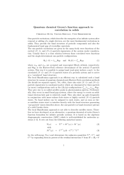 Quantum chemical Green`s function approach to correlation in solids