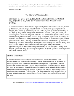 The Charter of Maryland 1632