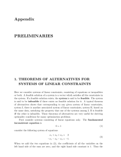 Appendix PRELIMINARIES 1. THEOREMS OF ALTERNATIVES