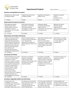 Judging Rubric - Healdsburg Science Fair
