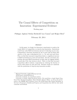 The Causal Effects of Competition on Innovation: Experimental