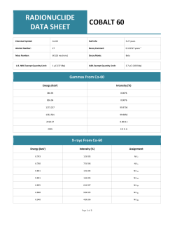 RADIONUCLIDE DATA SHEET COBALT 60