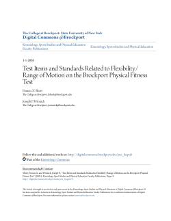 Test Items and Standards Related to Flexibility/Range of Motion on