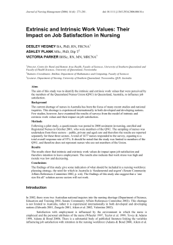 Extrinsic and Intrinsic Work Values: Their Impact on Job Satisfaction