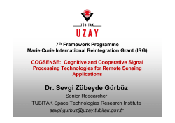 Cognitive and Cooperative Signal Dr. Sevgi Z&uuml;beyde G&uuml;rb&uuml;z