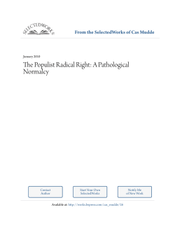 The Populist Radical Right: A Pathological Normalcy