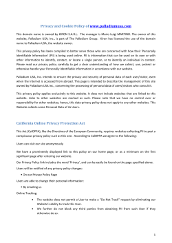 Cookie Policy - Palladium USA