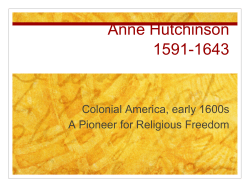 Anne Hutchinson 1591-1643