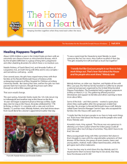 2014 Fall Newsletter - Ronald McDonald House of Indiana
