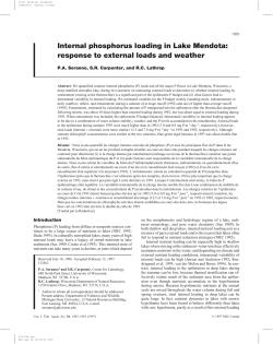 Internal phosphorus loading in Lake Mendota