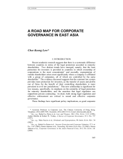 a road map for corporate governance in east asia