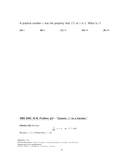 - A positive number x has the property that x% of x is 4. What is x?