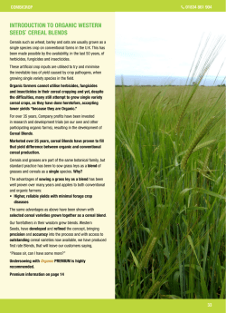 INTRODUCTION TO ORGANIC WESTERN SEEDS` CEREAL