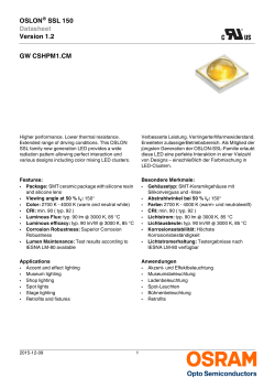 OSLON&reg; SSL 150 Datasheet Version 1.2 GW CSHPM1.CM