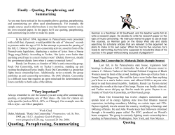 Quoting, Summarizing, and Paraphrasing