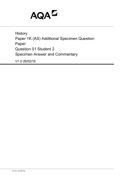 AS History Specimen answer and commentary Paper 1K