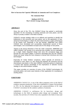 How to increase the capacity efficiently in ammonia