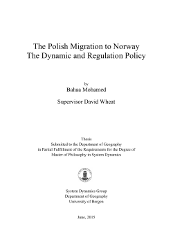 The Polish Migration to Norway The Dynamic and Regulation Policy