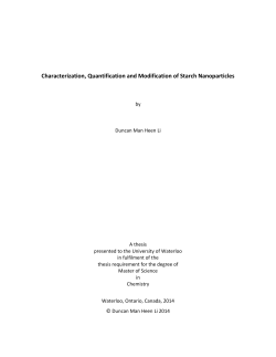 Characterization, Quantification and Modification of Starch