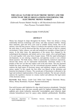 THE LEGAL NATURE OF ELECTRONIC MONEY AND THE