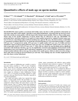 Quantitative effects of male age on sperm motion