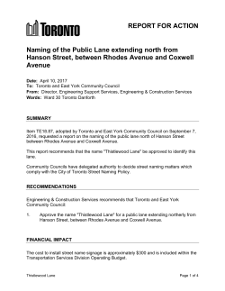 Naming of the Public Lane extending north from