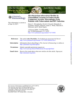 Infection Patients with Tuberculosis and HIV Competent Alveolar