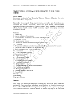 Mycotoxins, Natural Contaminants in the Food Chain