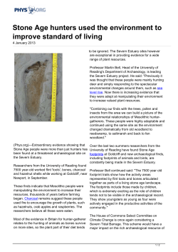 Stone Age hunters used the environment to improve