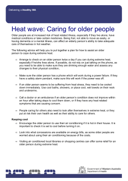 Heat wave caring for older people