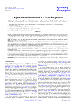 Large-scale environments of z \galaxies