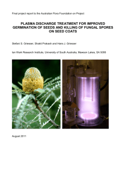 Gas Plasma treatment of seeds of plant species of conservation and