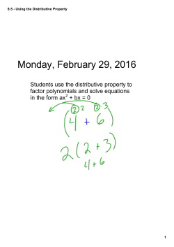 8.5 - Using the Distributive Property