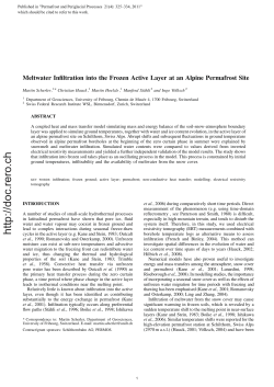 Meltwater infiltration into the frozen active layer at an