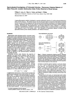 Spectrochemical Investigations of Preferential Solvation