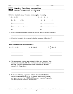 Solving Two-Step Inequalities