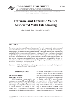 Intrinsic and Extrinsic Values Associated With File Sharing