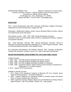 CV  - National Catholic School of Social Service