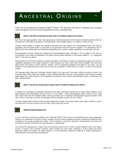 Ancestral Origins&trade; DNA Ancestry Report