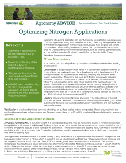 Optimizing Nitrogen Applications