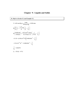 Chapter 9: Liquids and Solids