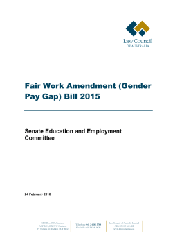 Fair Work Amendment (Gender Pay Gap) Bill 2015