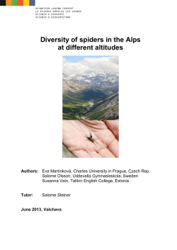 Diversity of spiders in the Alps at different altitudes