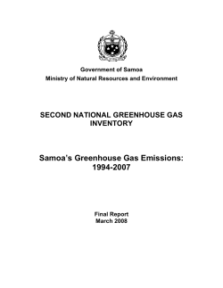 Samoa`s Greenhouse Gas Emissions: 1994-2007